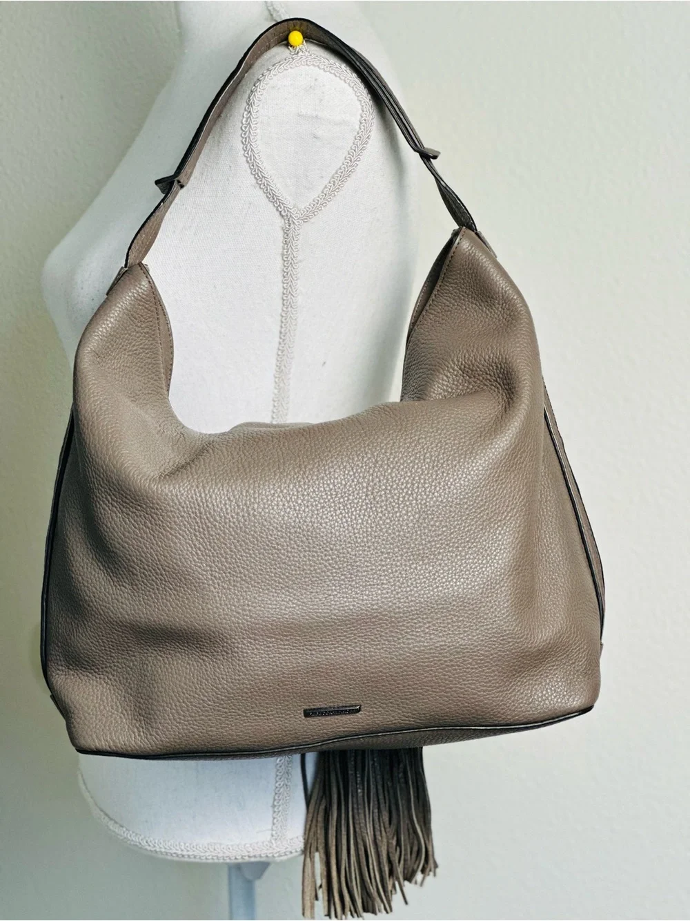 Rebecca Minkoff Isobel Hobo Slouchy Bag in Taupe Pebbled Color